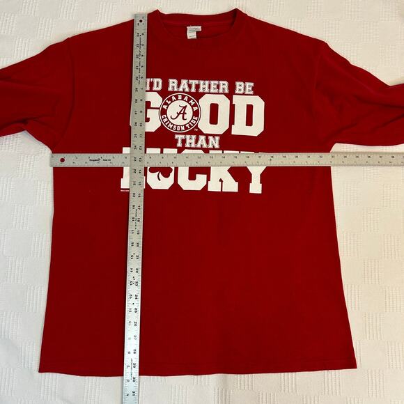 Alabama Mens XL LS Tee Notre Dame I'd Rather Be Good Than Lucky Delta Pro Weight - Picture 7 of 7